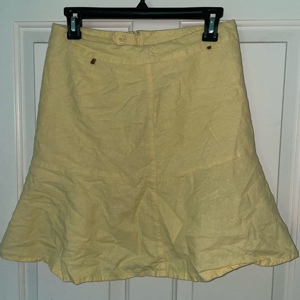 NMD Boutique Linen Skirt - Pale Yellow - Size 42 / Small